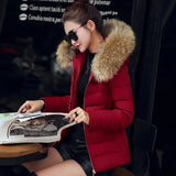 2023 New Women's Cotton-Padded Clothes Cotton-Padded Jacket Women's Large Size Korean Version Cotton-Padded Clothes Fashion Short Big Wool Collar Slim Cotton-Padded Jacket Tide-Outfit