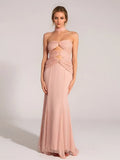 New Women's Sexy Hollow Corset Dress Temperament Mesh Fishtail Dress