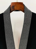 QUALITY 2023 Newest Fashion Designer Jackets Women's Stylish Backless Diamonds Beaded Shawl Collar Blazer