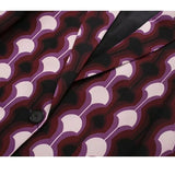 Women Fashion Single Button Printed Blazer Coat Vintage Long Sleeve Flap Pockets Female Outerwear Chic Veste