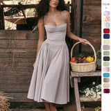 Fongt Dress New French Retro Dress Court Style Dopamine Wearing Sling Dress Woman