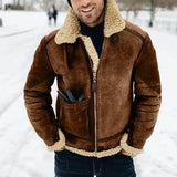 Fongt Leather Velvet Men's Coat Station Winter Warm Jacket Thick Collar Hit Six Colors Seven Yards
