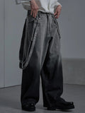 Fongt Gradient Straight Jeans Women Loose Broad Legs Fashion Trend Niche Design Personality Wear