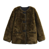 Fongt Women's French-Style Medard Vintage Fur Jacket Coat