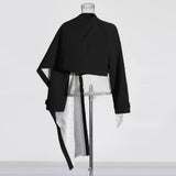 Personality Short Suit Jacket 2025 New Asymmetric High-Waisted Cloak Shawl Design Small Suit