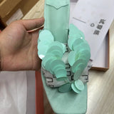 Fongt Mint Green With Skirt Slippers And Fairy Shoes Fashion Wear 2025JC New French Cool-Dragging Black Sandals