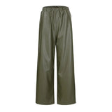 Women' s PU Leather Trousers ZANZEA Autumn Fashion OL Wide Leg Pants PalazzoOversized Casual Solid Bottoms Femme