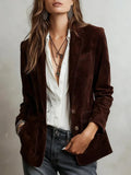 Fongt Women's Women's Jacket Elegance Elegant Vintage Single-Drace Women's Jacket