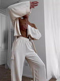 Fongt Women's Loose Comfortable Nine-Sleeve Trousers Pyjamas Two Sets Of Homewear Women