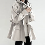 Fashion In The Long Trench Coat Female Show Thin British Wind Large Size Fat Waist Jacket Spring And Autumn Day Show High Temperament-Outfit
