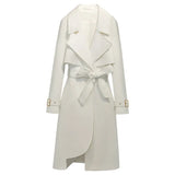Spring Windbreaker Autumn Trench Coat Women Adjustable Waist Slim Solid Black Coat White Long Trench Coats Female