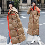 Coat Padded Warm Jacket Glossy Down Jacket Winter Women Waterproof Coat Oversized Thick Long Parkas Hooded Jaqueta