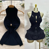 Fongt Luxury Gold Wind High-End Sleeveless Knitted Vest Women Summer Metal Kinesi Design Chic Hot Girl Top Tide