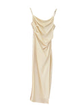 Fongt Xixi 2025 Spring And Summer New High Waisted Shang Noodle Sling Dress High-End Long Dress Women 88169