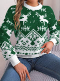 Fongt Shooting 2025 Autumn And Winter Leisure Deer Pattern Long-Sleeved Jacket Sweater Christmas Women's Clothing