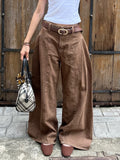 Fongt Made Old Loose Split Jeans Women 2025 Ancient Early Street To Shoot Thin Straight Trousers New Trousers