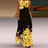 Boho Sleeveless V-Neck Long
