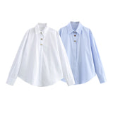 Fongt New Button-Down Clip Loose-Fitting Shirt 2238534