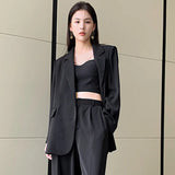 Fongt Blazer Women's Senior Feeling Spring And Autumn Thin Korean Version Of Loose Design Small Long-Sleeved Casual Suit