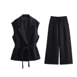 Fongt Vest 7768023 Wide Leg Trousers 7740102 Set