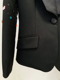 QUALITY Newest 2023 Designer Runway Fashion Suit Set Women's Slim Fitting Strass Diamonds Beaded Blazer Pants