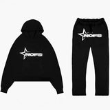 Fongt H-Hop Singer Letter-Back Men's And Women's Hoodie Sweatshirt Set