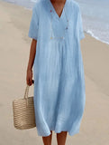 Fongt And Summer 2025 New Women's Clothing Hot Selling Explosive Casual Thin Dress Solid