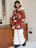 Kawaii Warm Wool Pants Women Korean Style Sweet Wide-legged Pants Female Bow Loose Casual Elegant Cute Pants Winter
