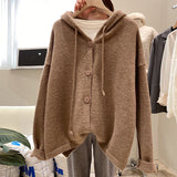 Knitted Cardigan Women's Short Solid Color Outer Jacket 2023 Autumn New Style Small Fresh Loose All-match Sweater
