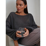 Fongt Spring Summer Hollow Sweater Women In Wind Loose Knitted Long-Sleeved Cover Ice Cream Fashion