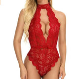 Women's Hanging Neck Tie With Sexy Bare Back Lace Conent Seduction Lingerie