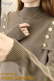 Winter Elegant Fashion Knitted for Women 2023 New Chic Korean Top Popularity Pullover Top Thickening Turtleneck