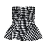 Elegant Ruffles Plaid Tube Tops Women's Stretchy Wrap Tubes Bandeau Short Strapless Camisole Crop Top For Female-Outfit