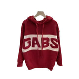 Hoodie Sweater Women's Coat 2024 Autumn And Winter New Lazy Korean Version Of Loose Letter Hooded Sweater-Outfit