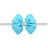 piece Sweet Color Kids Bow Headband Silver Ribbon Bows with Thin Hairband Photography Props Girls Bow Tiara Headwrap