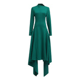 Fongt Summer New Long-Sleeved Dress High-End Irregular Lotus Side To Rectender A-Shaped