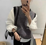 And Autumn 2025 New Chiffon Sleeve Temperament Splicing Knitted Sweater Loose Sexy Lanky Sleeve Top