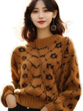 Fongt Goods Heavy Industry Caramel Color Thick Line Sweater 2025 New Lazy Loose Knitting Small Fragrant Coat