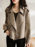 Jackets for Women 2023 Fashion Warm Casual Short Jackets for Women Turn-down Collar Autumn and Winter Women's Wool