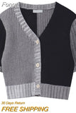 Style O-neck Short Knitted Sweaters Women Thin Cardigan Button Up 2023 Summer Casual Fashion Patchwork Crop Top