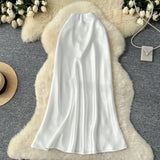 Fongt Sensed With The Frontal Half-Dress Woman 2025 New Light Luxury High-Rise Thin A-Word Bag With A Long Skirt With A Long Tail