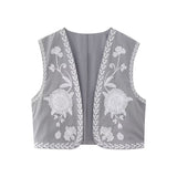 Fongt Embroidered Open Tao 2025 Vest National Style Summer Multi-Color Vest Women's Clothing