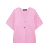 Fongt New Flat-Sleeve V-Neck Sports Knitwear Jacket 4192101