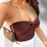 Knit Twisted Tube Top-Outfit