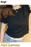 Women Summer Students Solid Tender Casual All-match Girlish Elegant Fashion Slim Korean Style Sweet Футболка