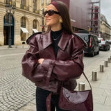 Fongt Women's Clothing Explosion Retro Collar Leather Jacket Jacket - High-Quality Craftsmanship To Rest Assured Comparison
