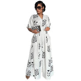 Temperament Women's Fashion Jumpsuit Printed Loose Shoulder Drape Wide Leg Trousers Printed Jumpsuit-Outfit