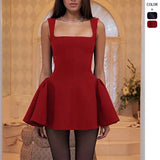 Fongt Waist A Waist-Waist Dress Spring Summer New Square Dress Dress Lady