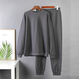 Cotton Sets Women 2021 New Autumn Winter Warm Casual Two Pieces Fleece Tops and Pants Loose Solid Sweatpants