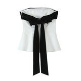 Fongt Women's Clothing 2025 Spring New Fashion Bump Back Bow Trim Tector